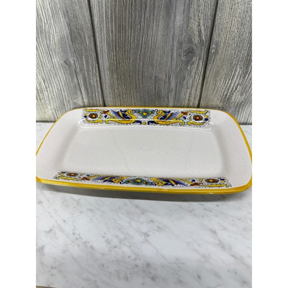 Ceramica Nova Deruta Italy Raffaellesco Rectangular Serving Platter 13.5x8.5